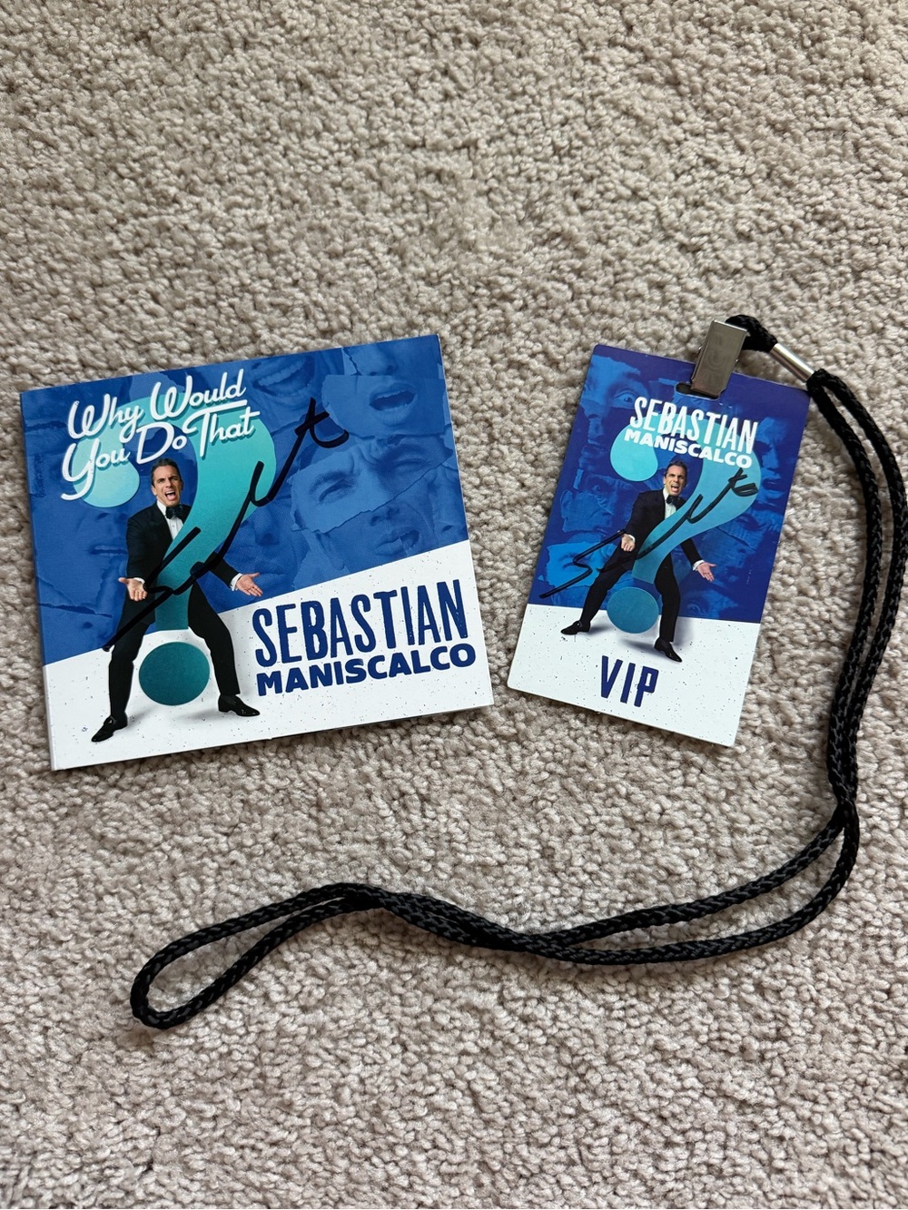 Signed Sebastian Maniscalco DVD and VIP Lanyard